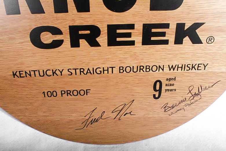 Signed Knob Creek Bourbon Whiskey Barrel Head
