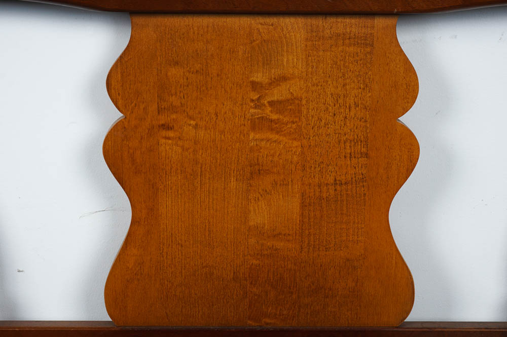 Full Size Cherry Bed Frame With Spindle and Shield Embellishments