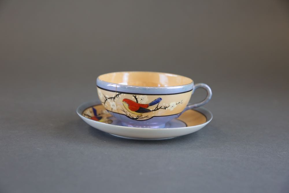 Vintage Japanese Lusterware Teacups, Saucers, and Accessories