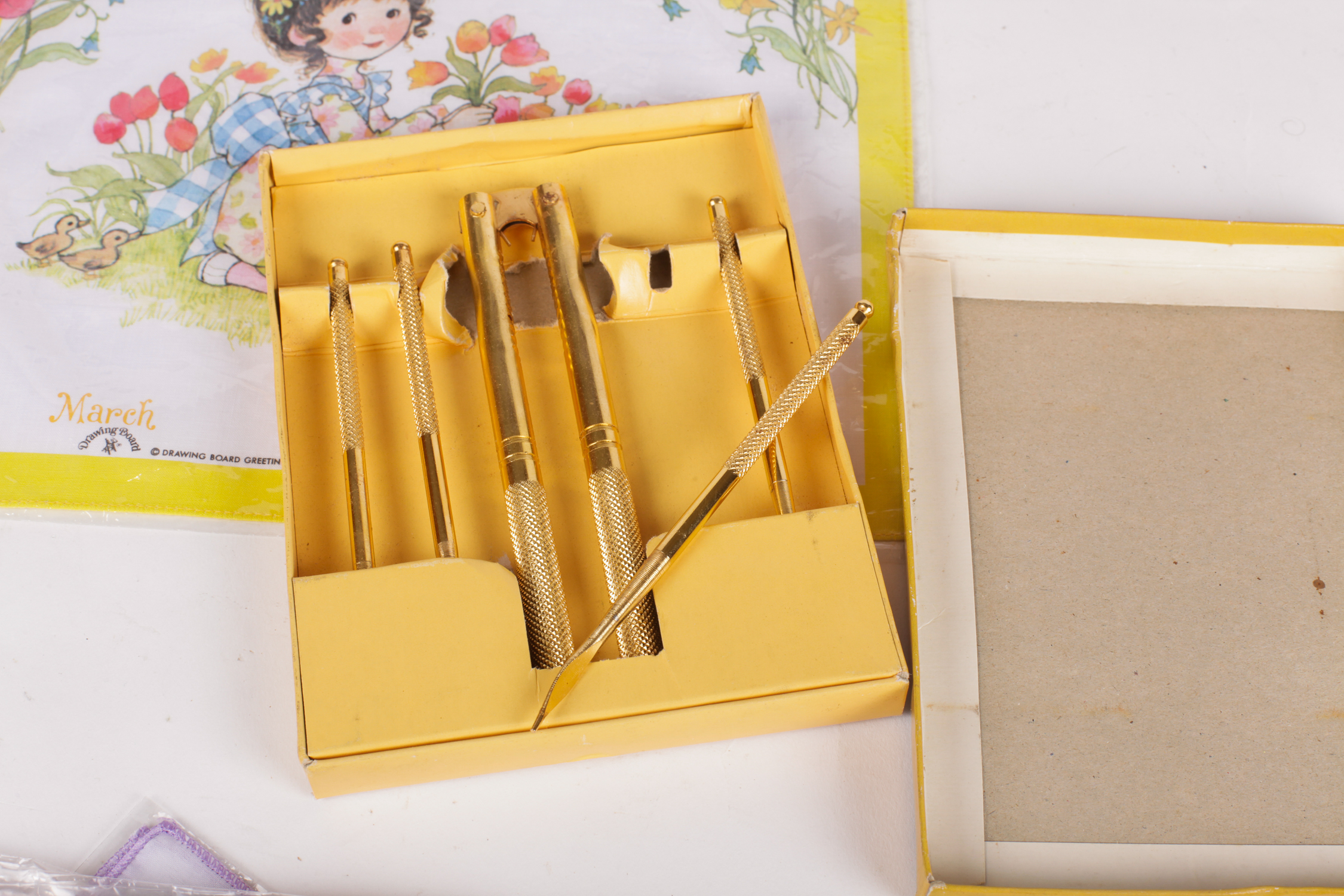 Vintage Handkerchiefs and Nutcracker