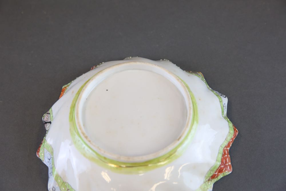 Vintage Geisha Girl Porcelain Cups, Saucers, and Bowl