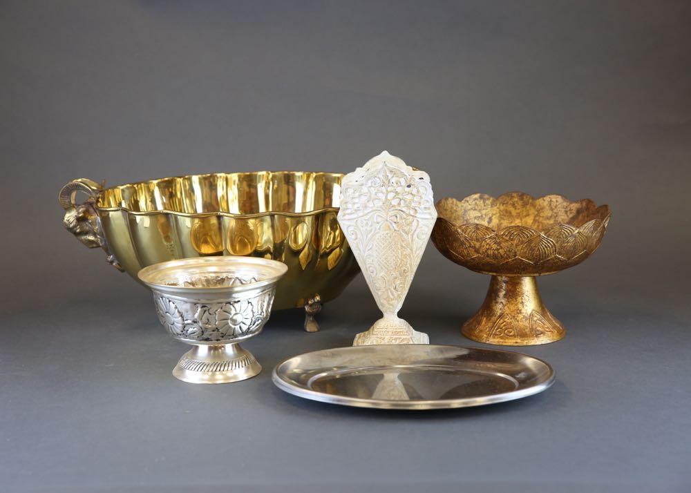 Assortment of Metal Decorative Items