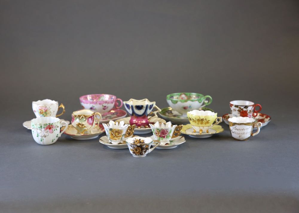 Collection of Vintage Porcelain Teacups and Saucers