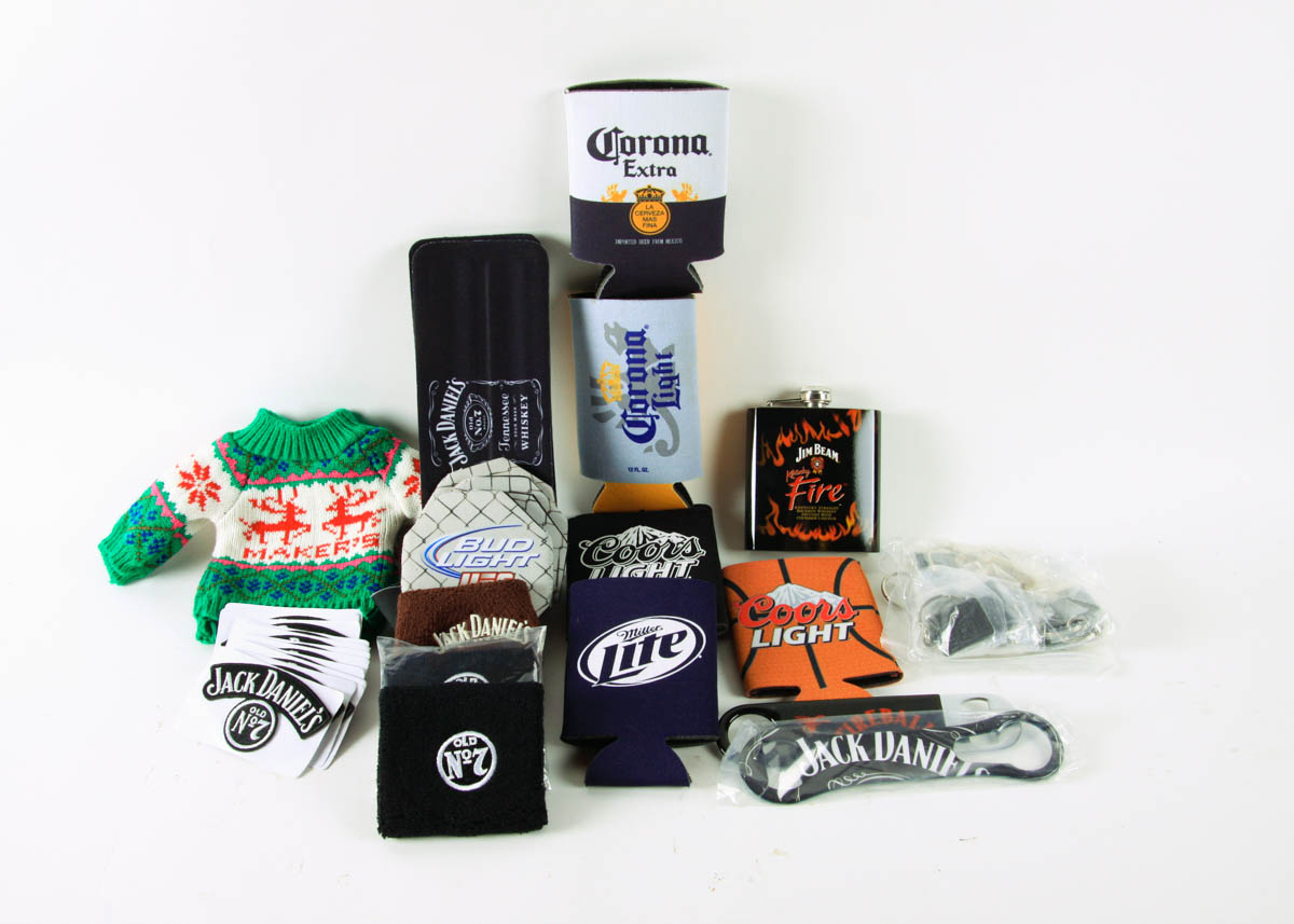 Assortment of Alcohol Themed Bar Accessories