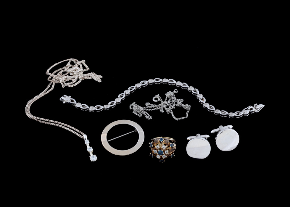 Silver Bracelet, Cufflinks, and More
