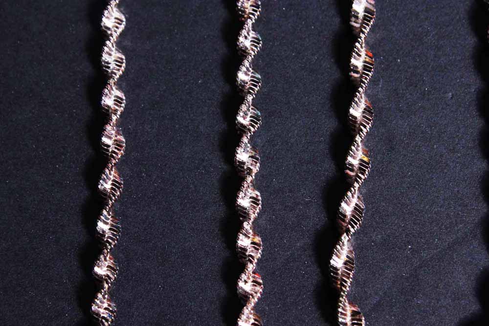 Italian Sterling Silver Rope Chain Necklace and Bracelet