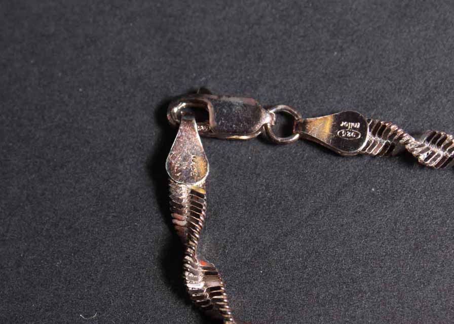 Italian Sterling Silver Rope Chain Necklace and Bracelet