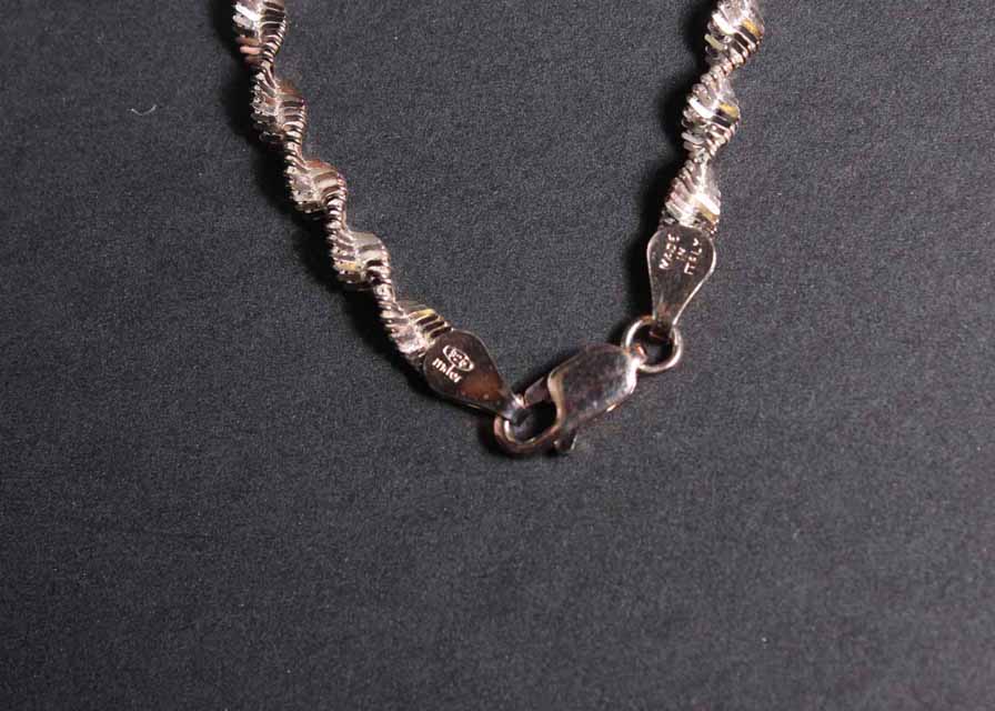 Italian Sterling Silver Rope Chain Necklace and Bracelet