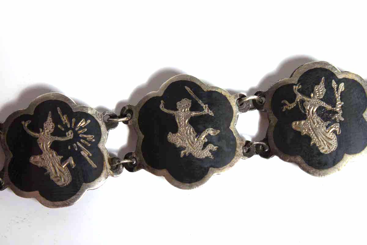 Vintage Siam Sterling Silver Niello Jewelry Collection
