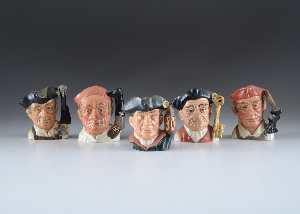 Five Royal Doulton Small Character Jugs