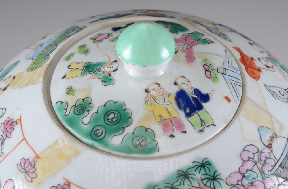 Polychrome Chinese 100 Boy Jar Kangxi Period