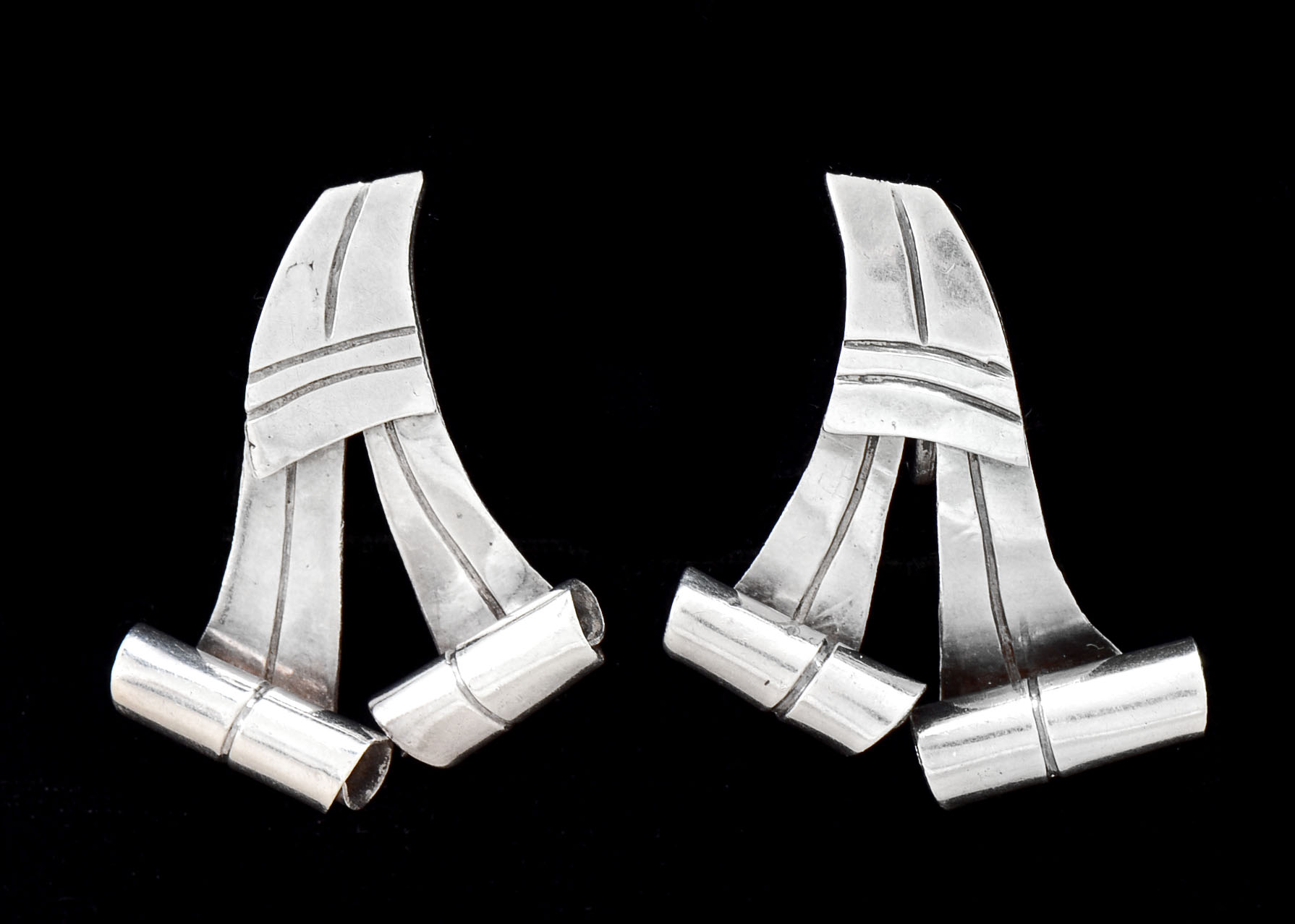 Pair of Vintage William Spratling Taxco, Mexico Sterling Earrings