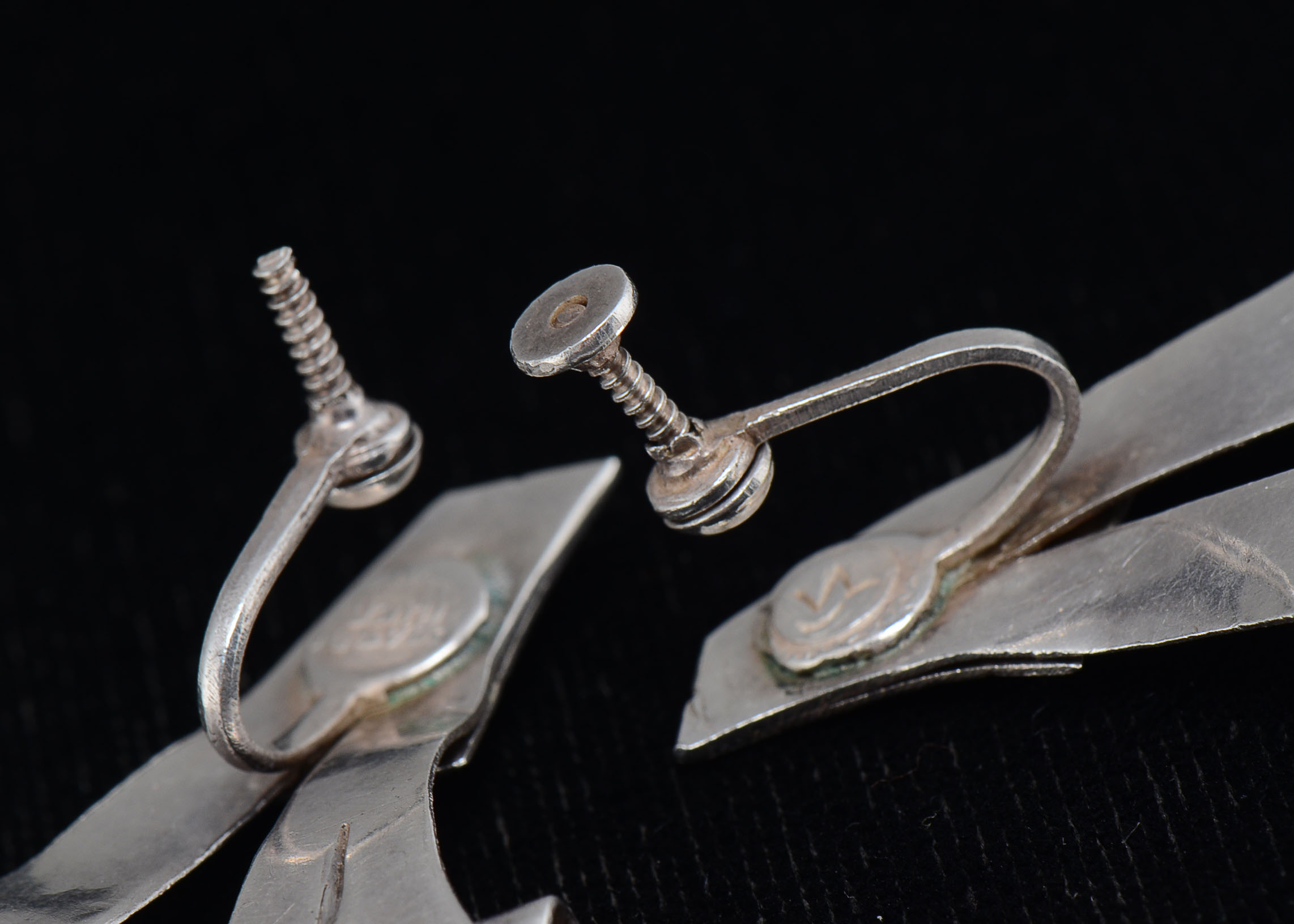 Pair of Vintage William Spratling Taxco, Mexico Sterling Earrings