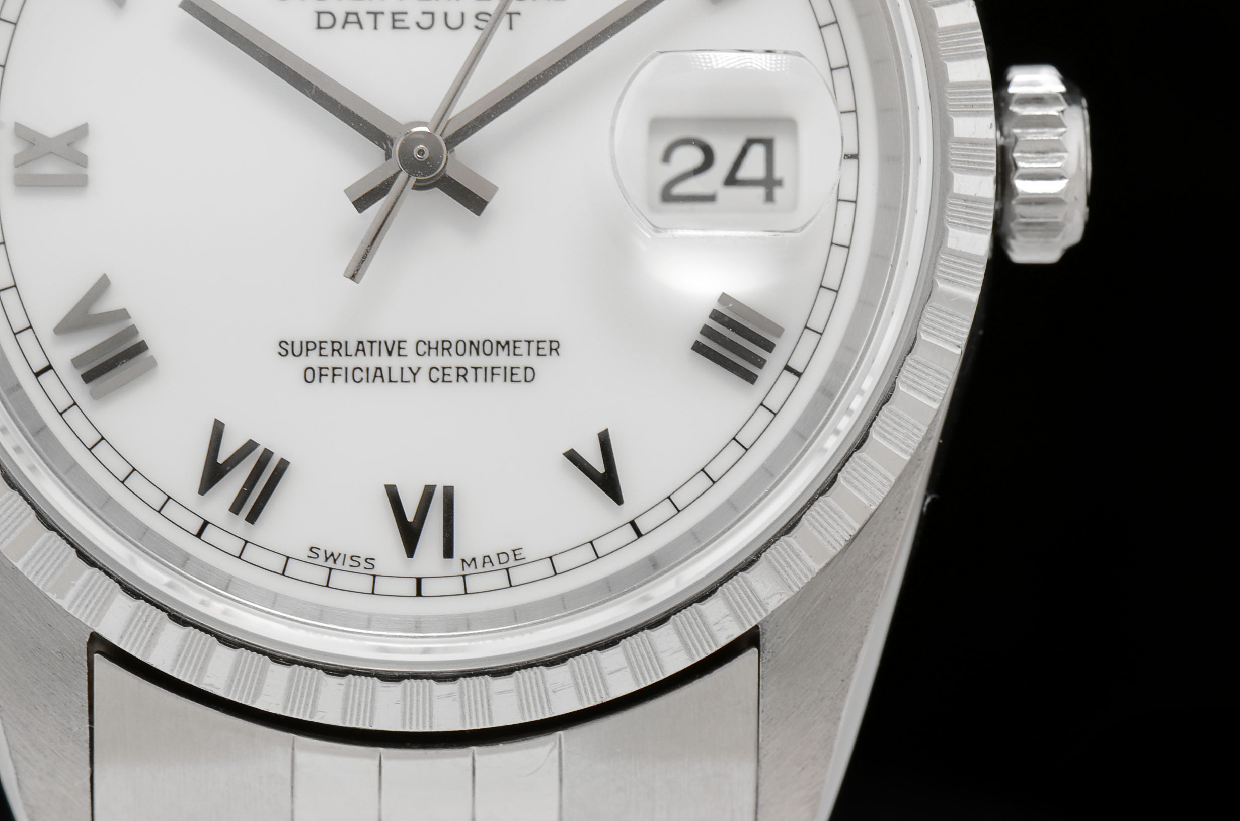 Rolex Datejust Steel 16220 Automatic White Roman Dial on Jubilee