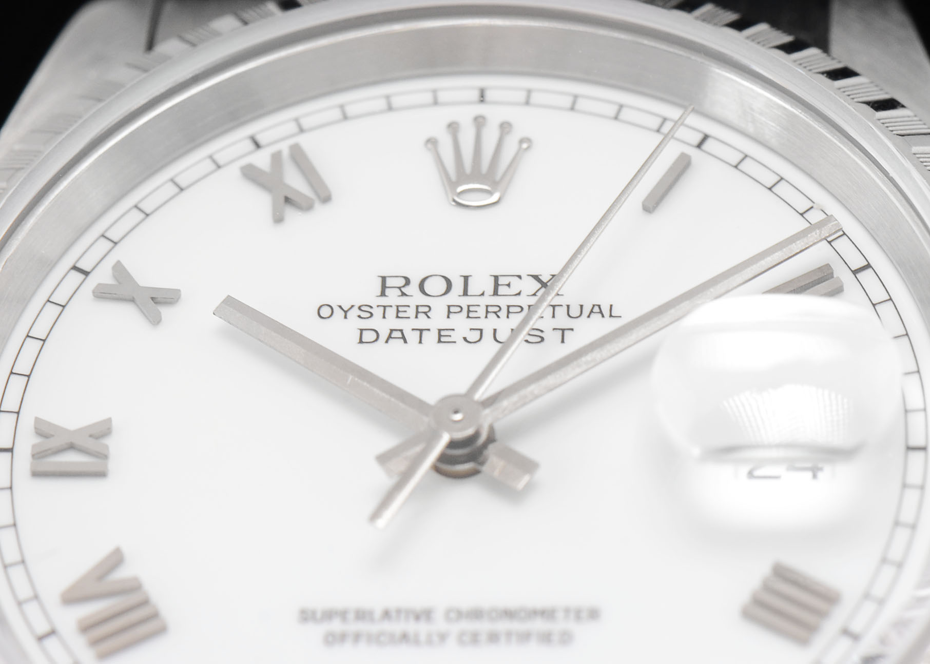 Rolex Datejust Steel 16220 Automatic White Roman Dial on Jubilee