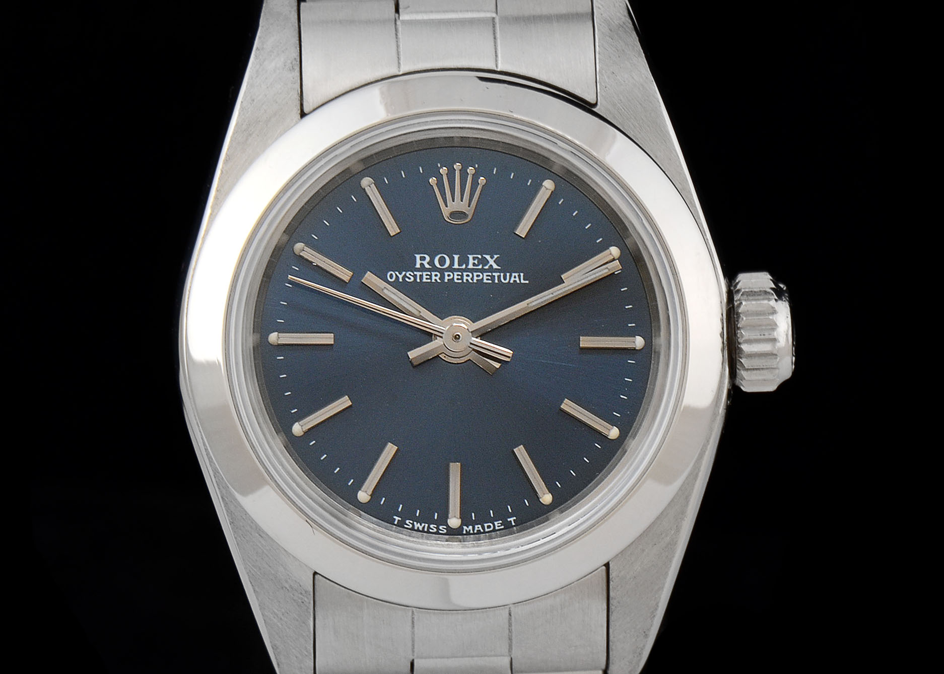 Women's Rolex Oyster Perpetual Steel Blue Index Dial Automatic