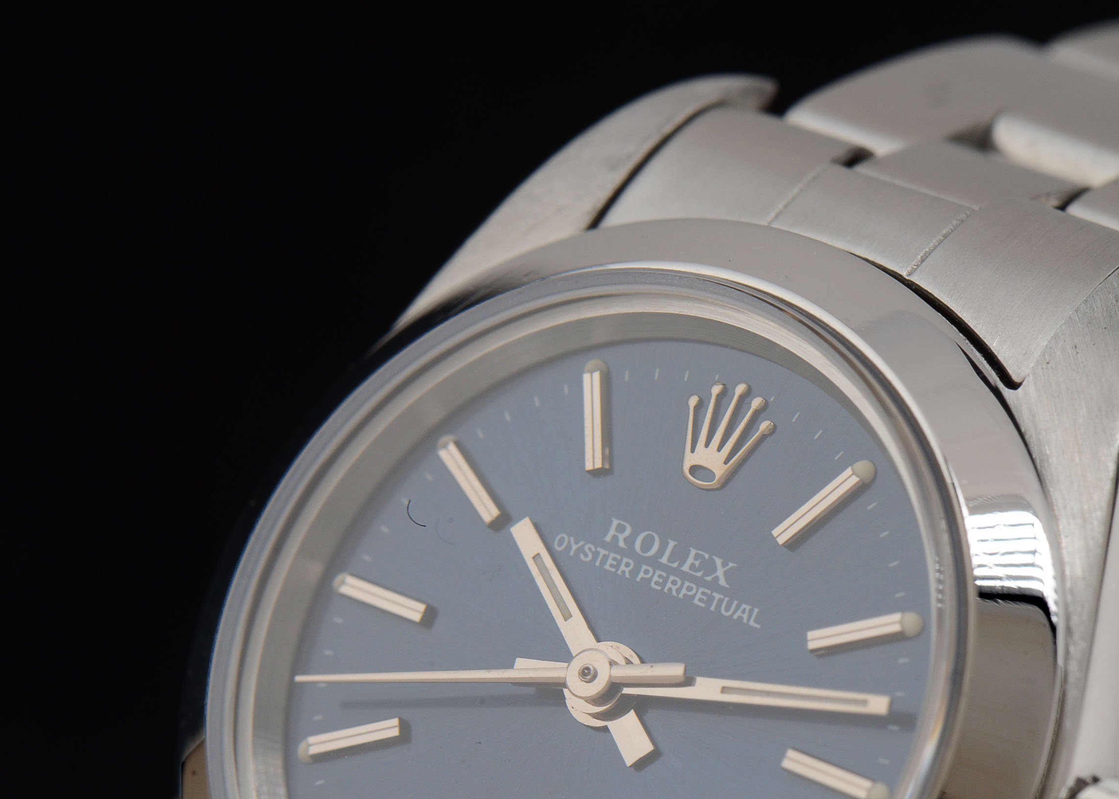Women's Rolex Oyster Perpetual Steel Blue Index Dial Automatic