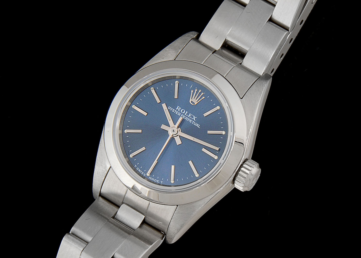 Women's Rolex Oyster Perpetual Steel Blue Index Dial Automatic