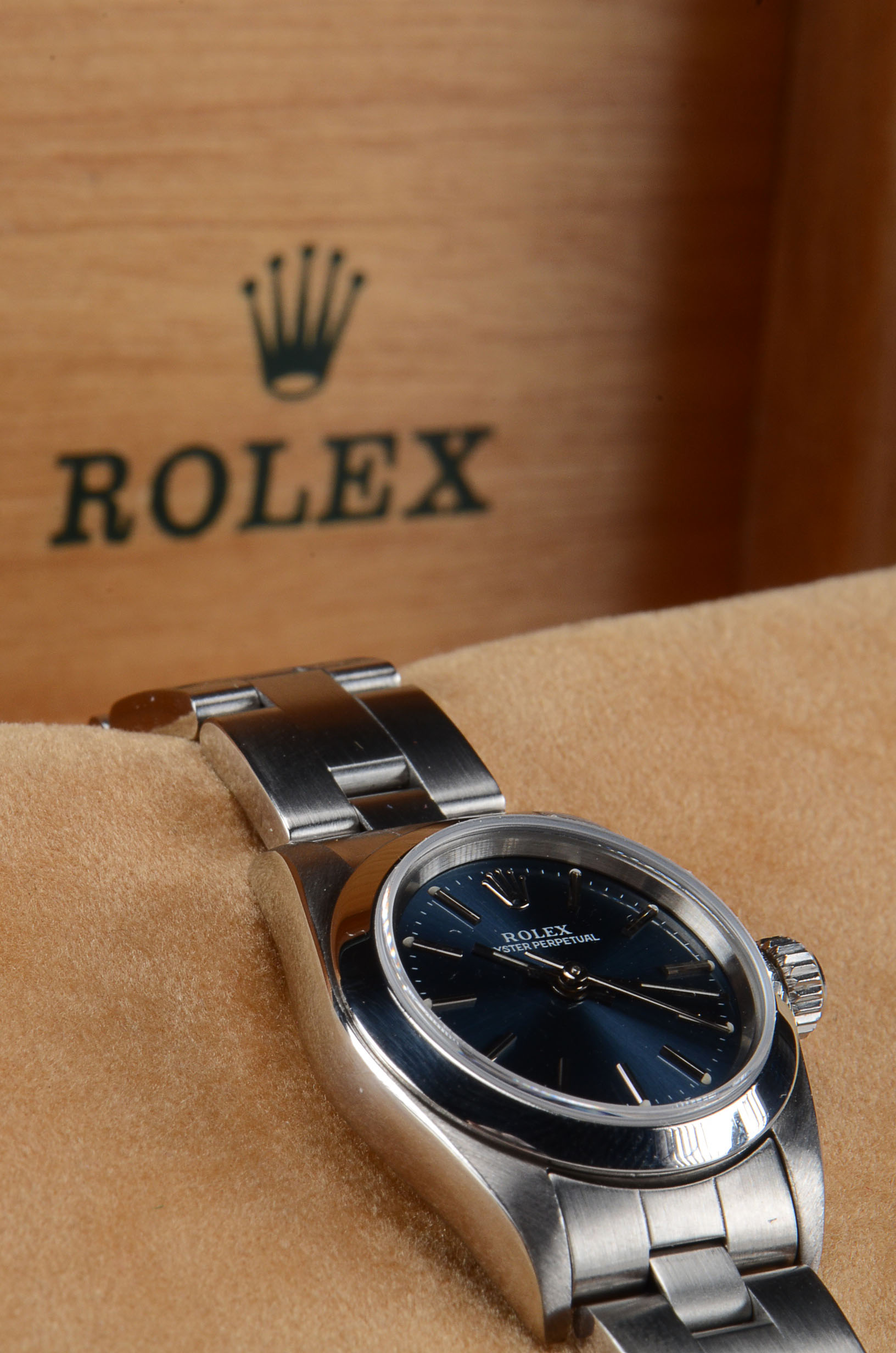 Women's Rolex Oyster Perpetual Steel Blue Index Dial Automatic