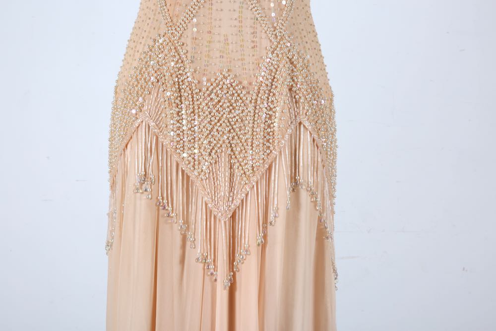 Two Vintage Beaded Evening Gowns