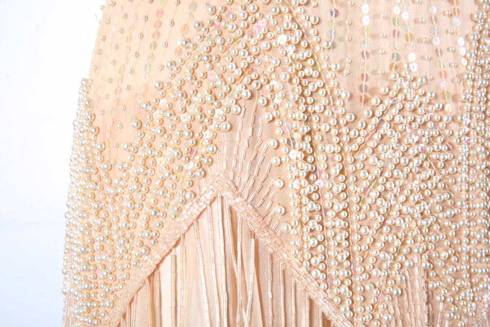 Two Vintage Beaded Evening Gowns