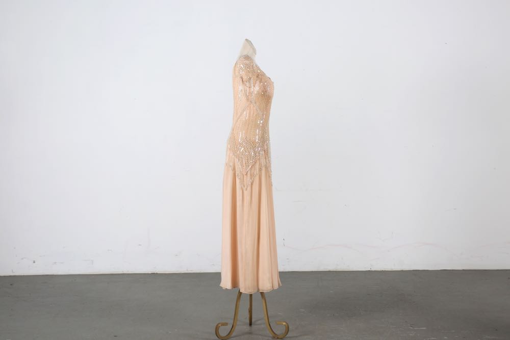 Two Vintage Beaded Evening Gowns