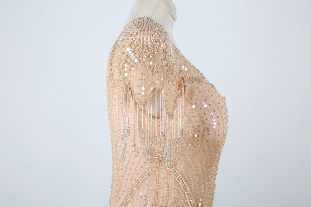 Two Vintage Beaded Evening Gowns