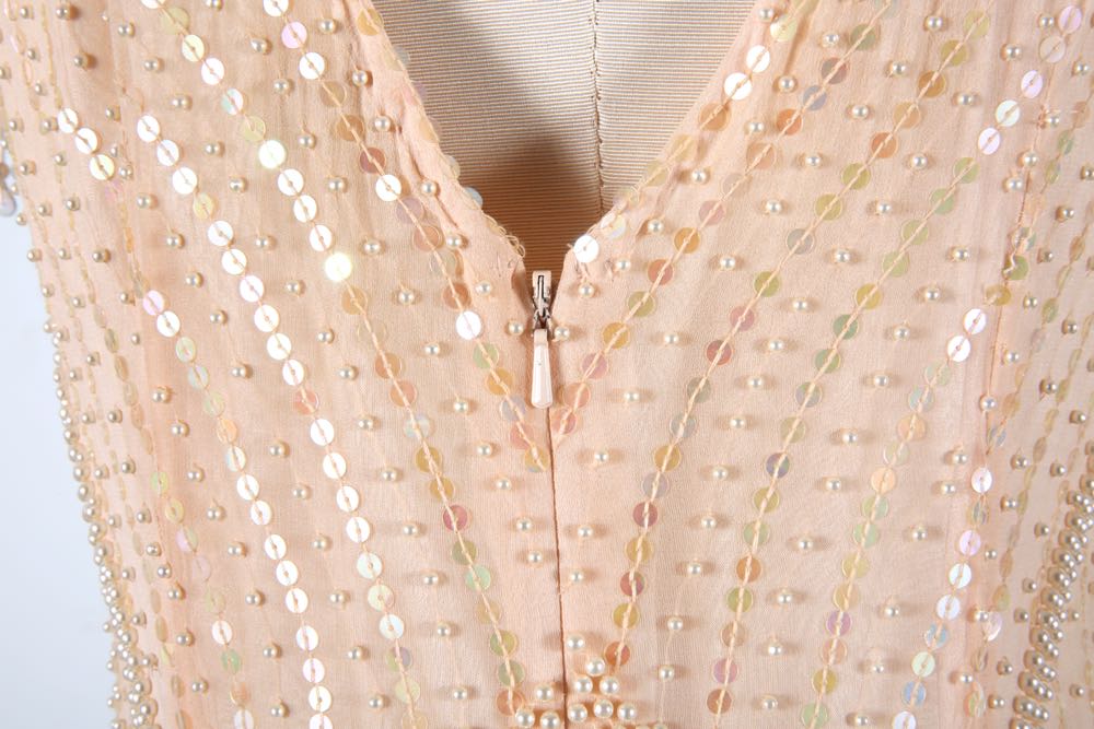 Two Vintage Beaded Evening Gowns