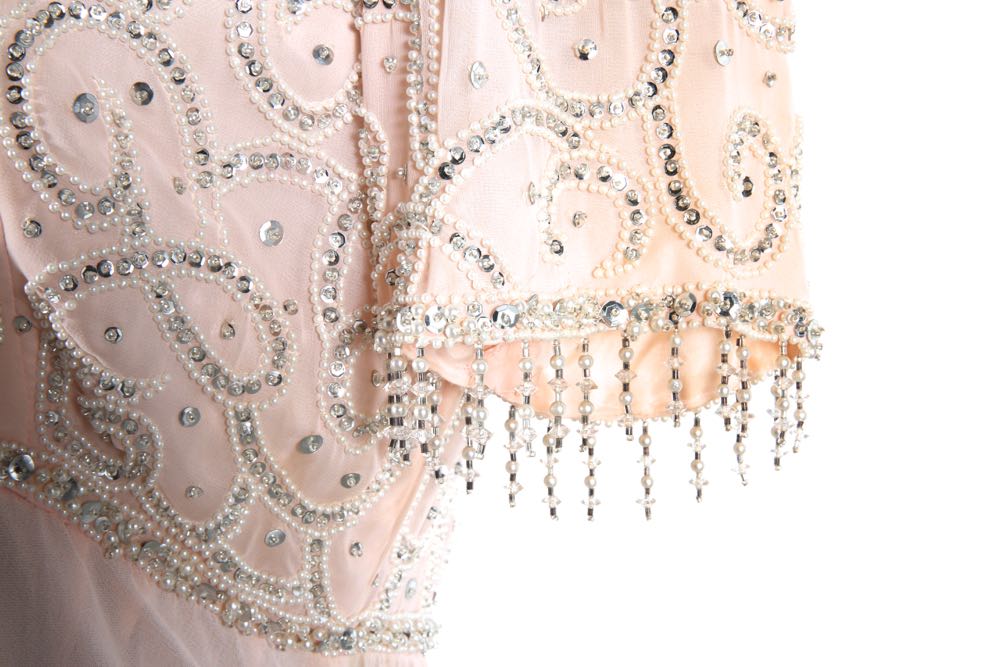 Two Vintage Beaded Evening Gowns