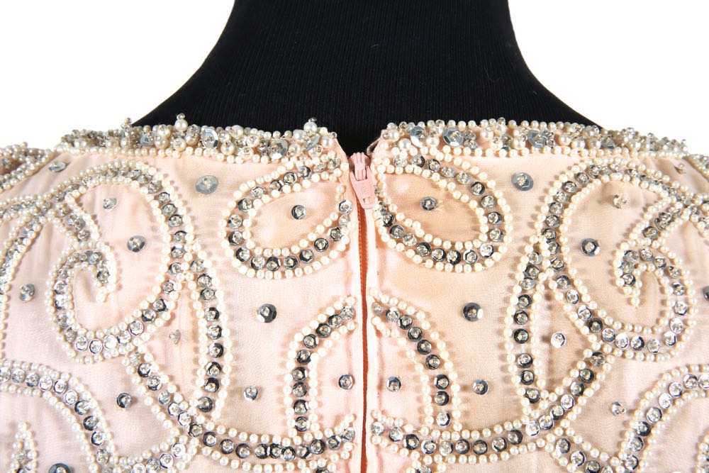 Two Vintage Beaded Evening Gowns