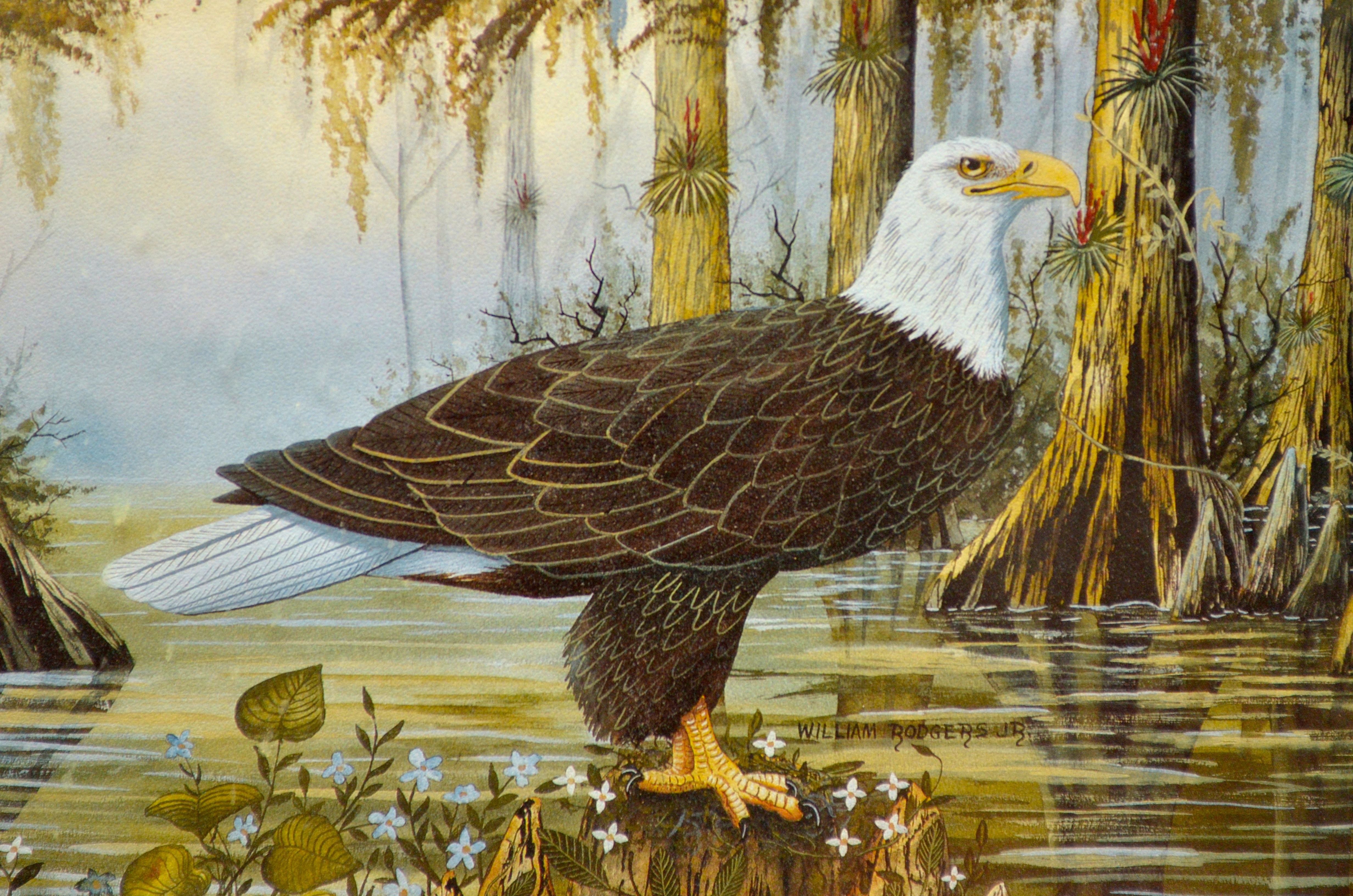 Pair of Framed William Rodgers Jr. Bald Eagle Giclées