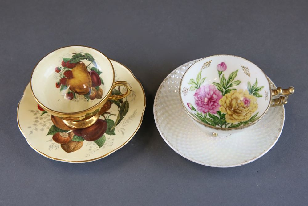 Collection of Vintage Tea Cups and Saucers
