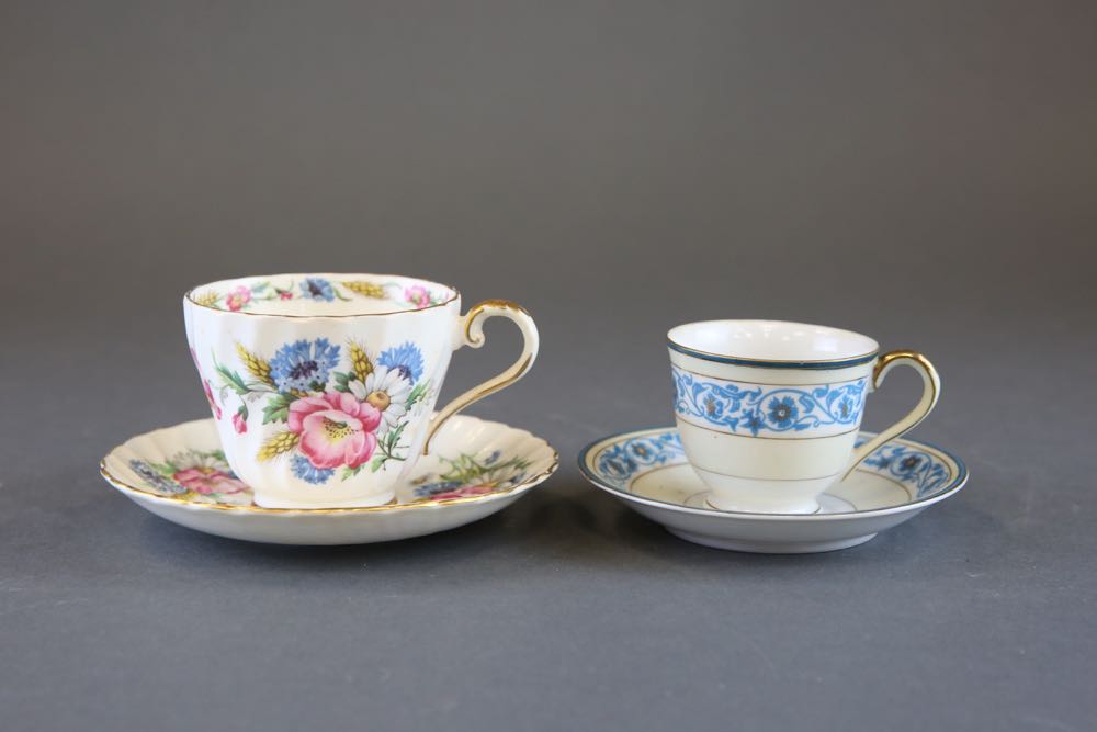 Collection of Vintage Tea Cups and Saucers