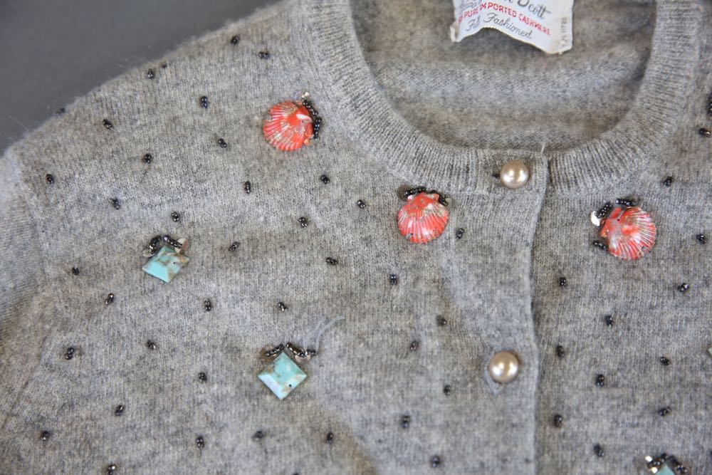 Vintage Cardigan Sweaters and Beaded Top