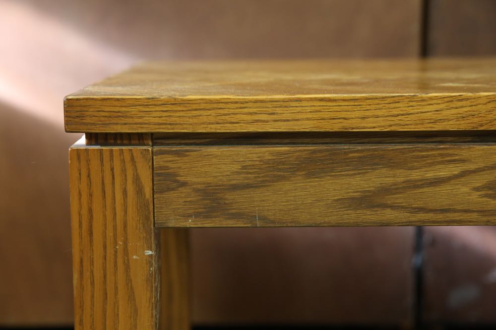 Pair of Parquetry Veneer End Tables