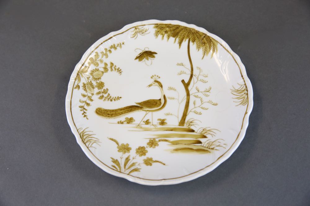 Blue and White Coffee Pot, Serving Dish, and Decorative Plates