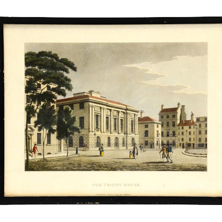 1799 Thomas Malton Hand-Colored Aquatint "The Trinity House"