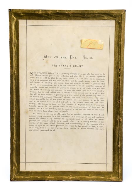 1871 Carlo "Spy" Pellegrini Vanity Fair Caricature