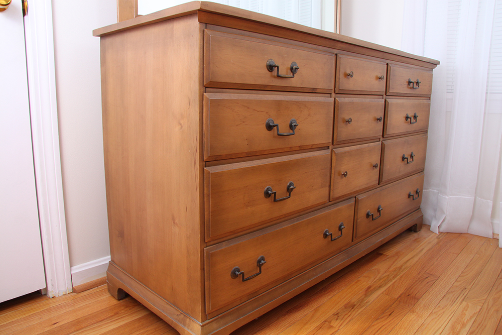 Solid Maple Dresser with Attached Mirror