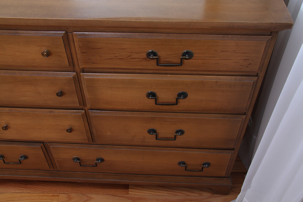 Solid Maple Dresser with Attached Mirror