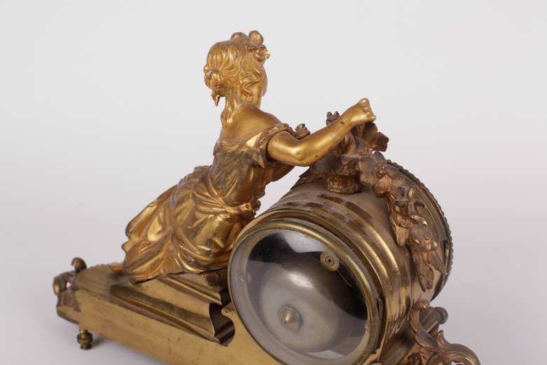 Antique Brass Mantel Clock