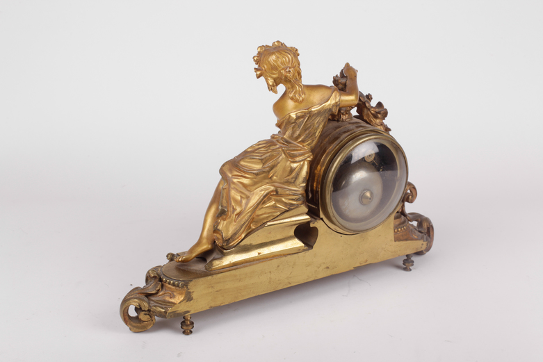 Antique Brass Mantel Clock