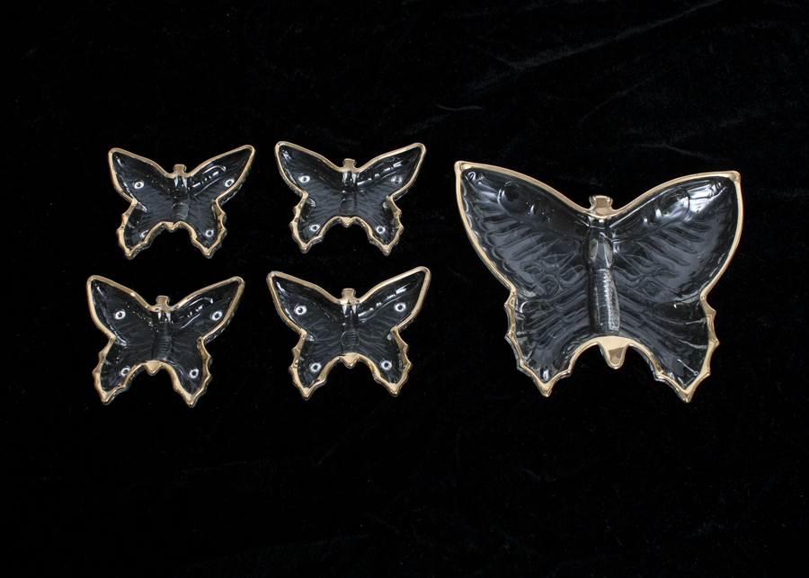 Pressed Glass Butterfly Dishes