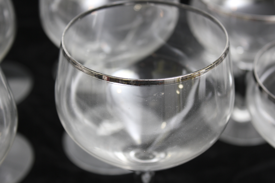 Silver-Tone Rimmed Wine Glass Collection