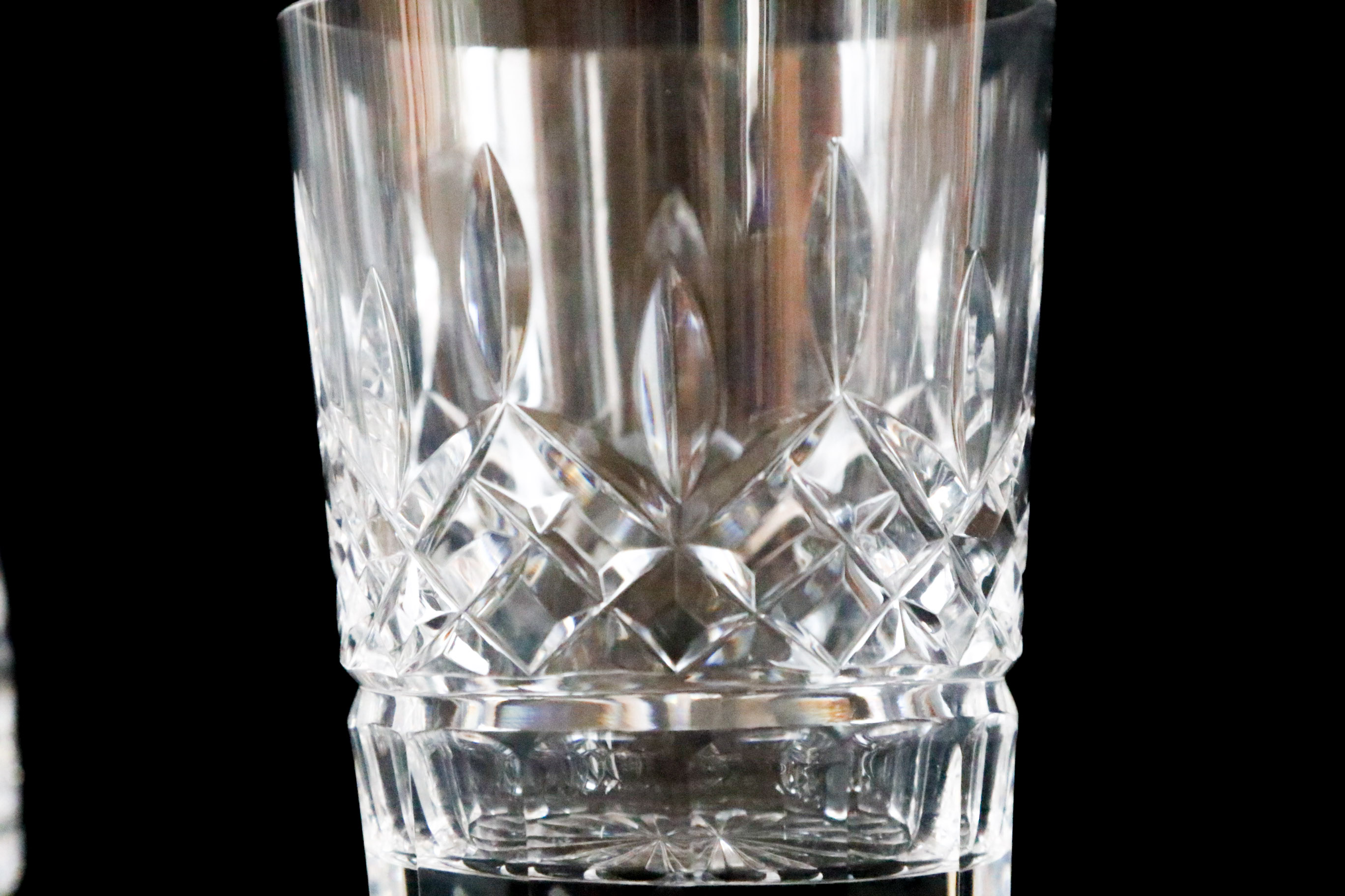 Waterford Lismore Decanter with Eight Double Old Fashioned