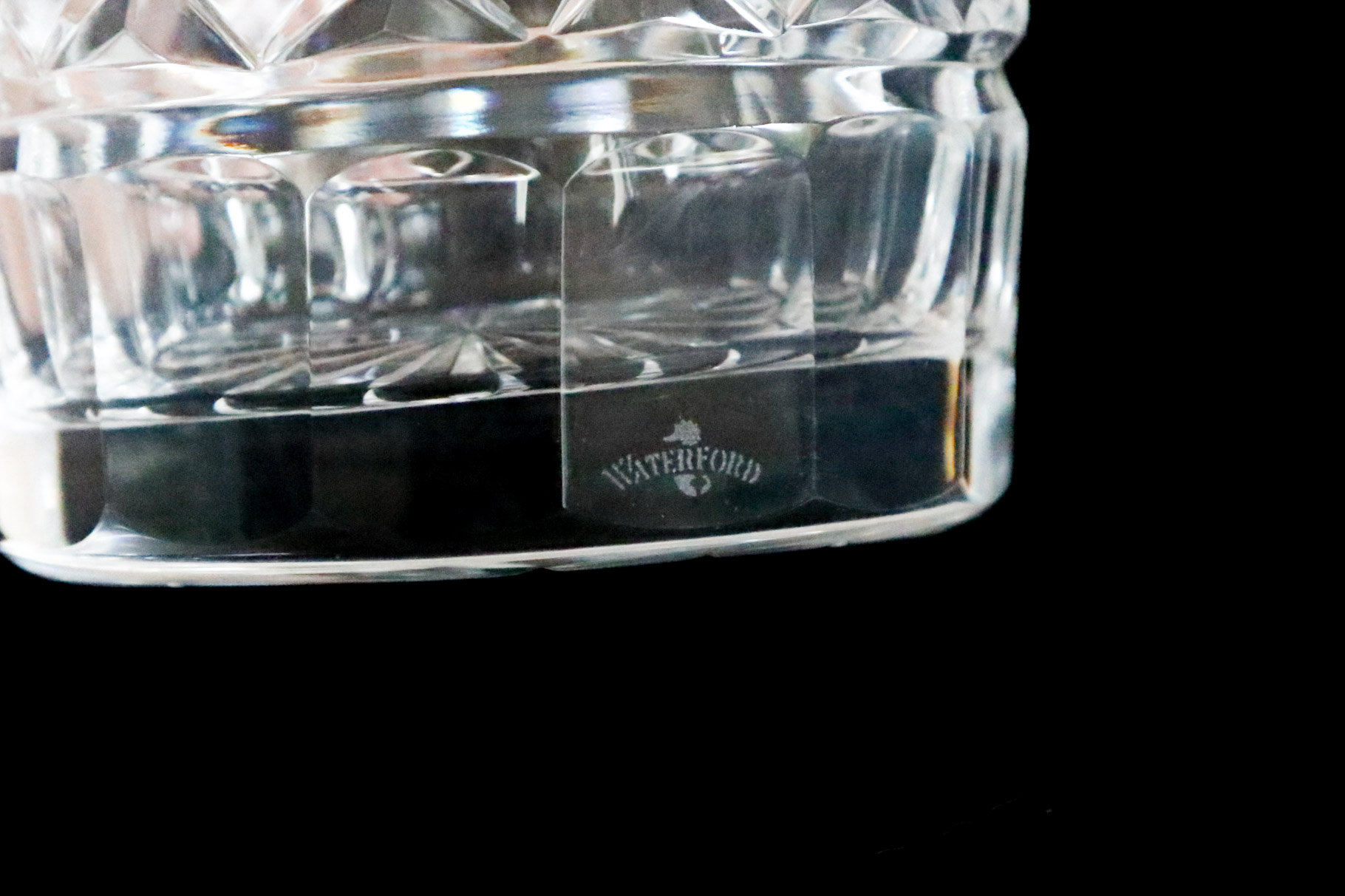 Waterford Lismore Decanter with Eight Double Old Fashioned