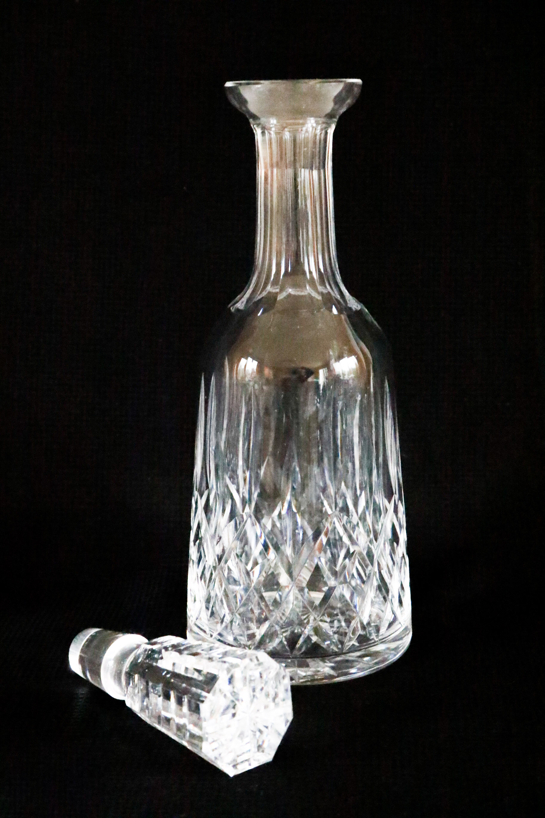 Waterford Lismore Decanter with Eight Double Old Fashioned
