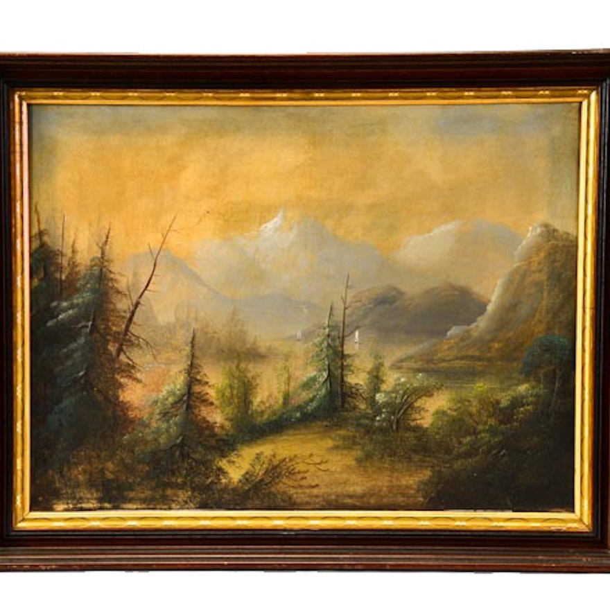 18th Century Hudson River Valley School Oil Painting