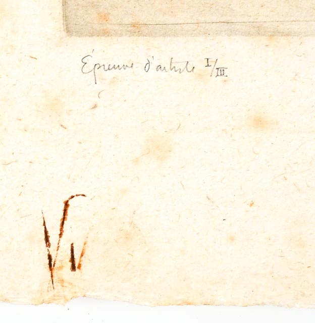 Samuel Chamberlain Drypoint Etching on 18th Century Book Page