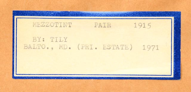 Eugene Tily Mezzotint